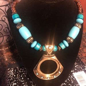 Beautiful handmade necklace costume blue